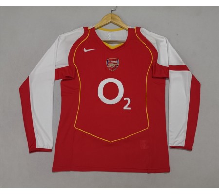 Arsenal 04/05 Home Red Long Sleeve Soccer Jersey